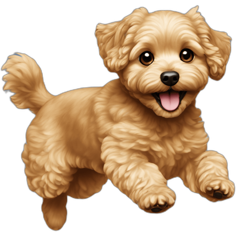 golden maltipoo jumping emoji