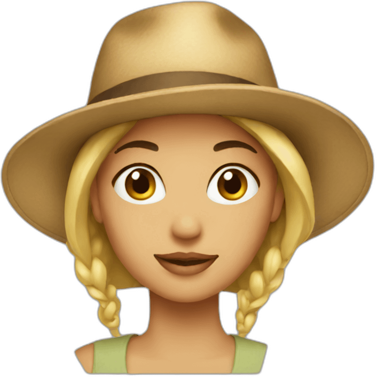 Woman with a hat emoji