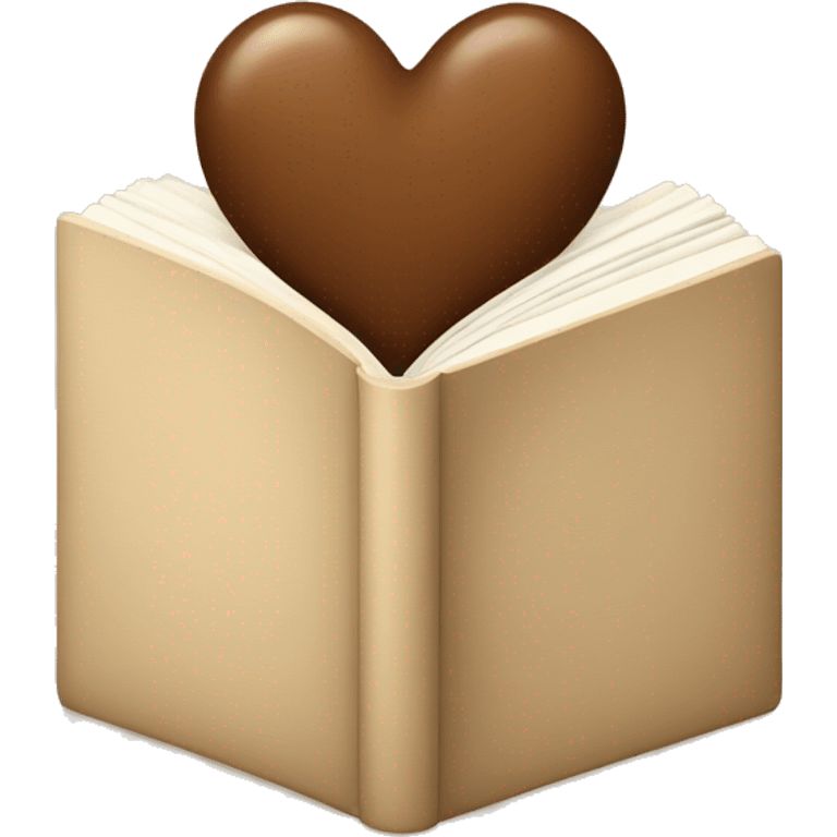 beige books and brown heart emoji