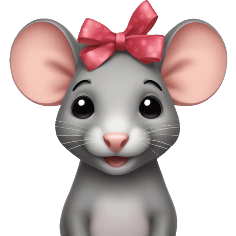 Rat with coquette bow on head emoji