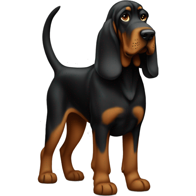 Black bloodhound standing  emoji