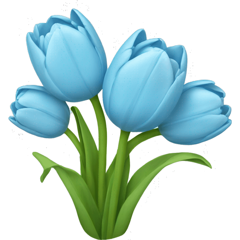 Light blue tulip bouquet  emoji