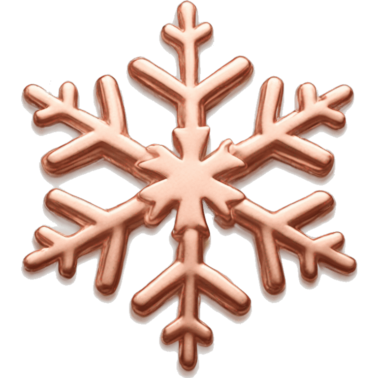 Realistic rose gold isolated snowflake  emoji