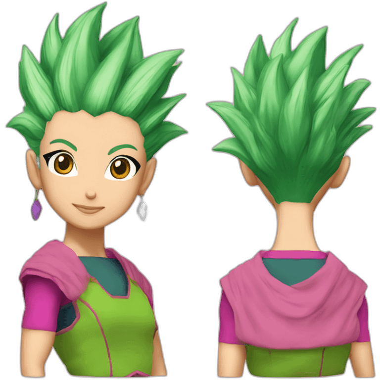 kefla dragonball super pink clothes green hair emoji