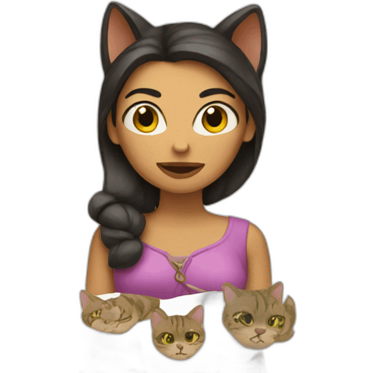 Half cat half woman emoji