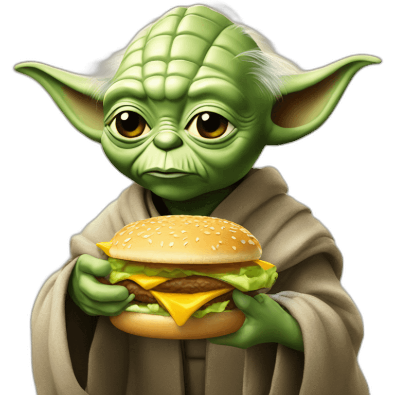 Yoda eats McDonald's emoji