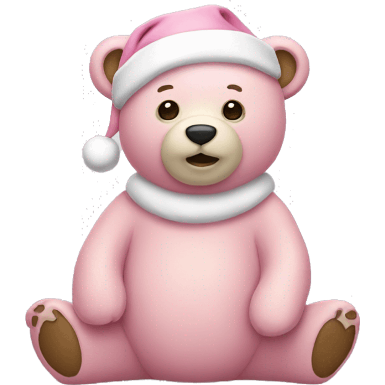 Light pink Christmas bear emoji