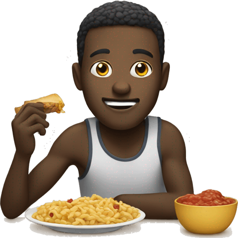 Black guy eating food  emoji