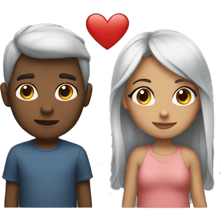 Girl and boy love emoji