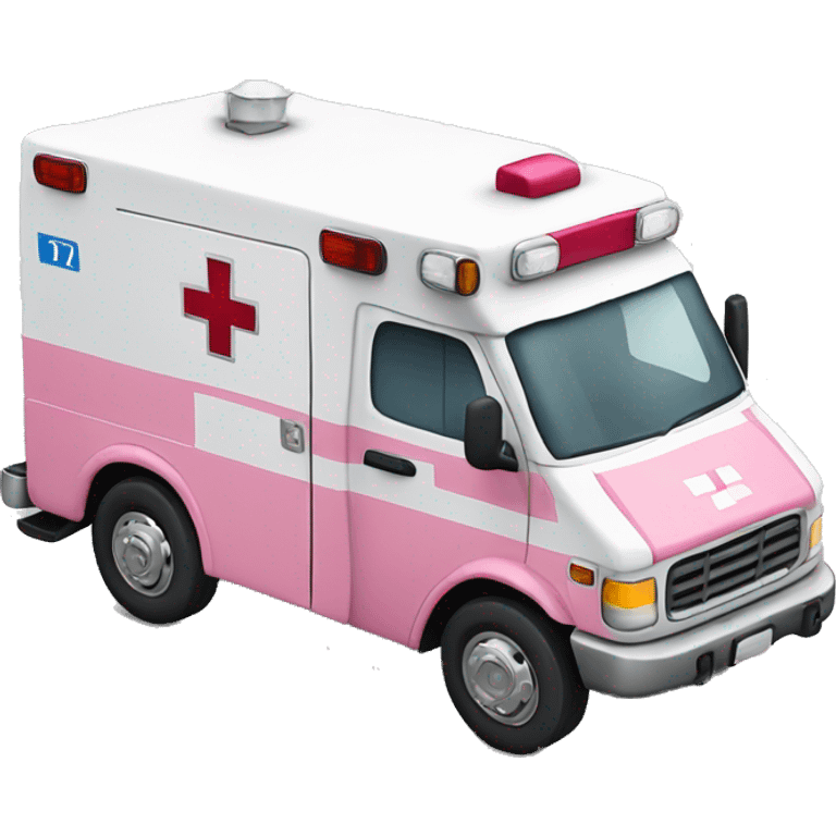 Realistic pink ambulance  emoji