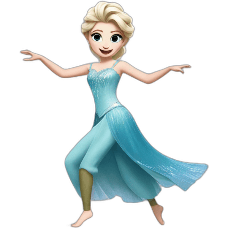 Elsa dancing zumba emoji