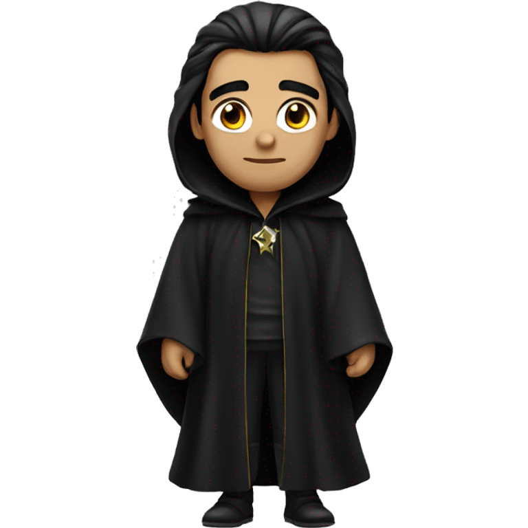 wizard with black cloak and black hair emoji