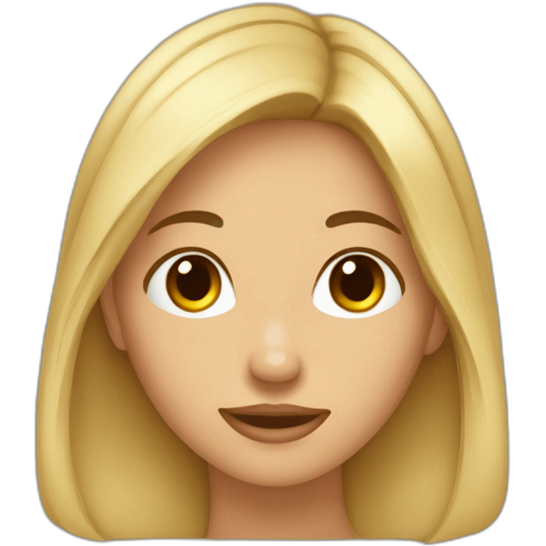 Fille sans lunettes cheveux châtain emoji