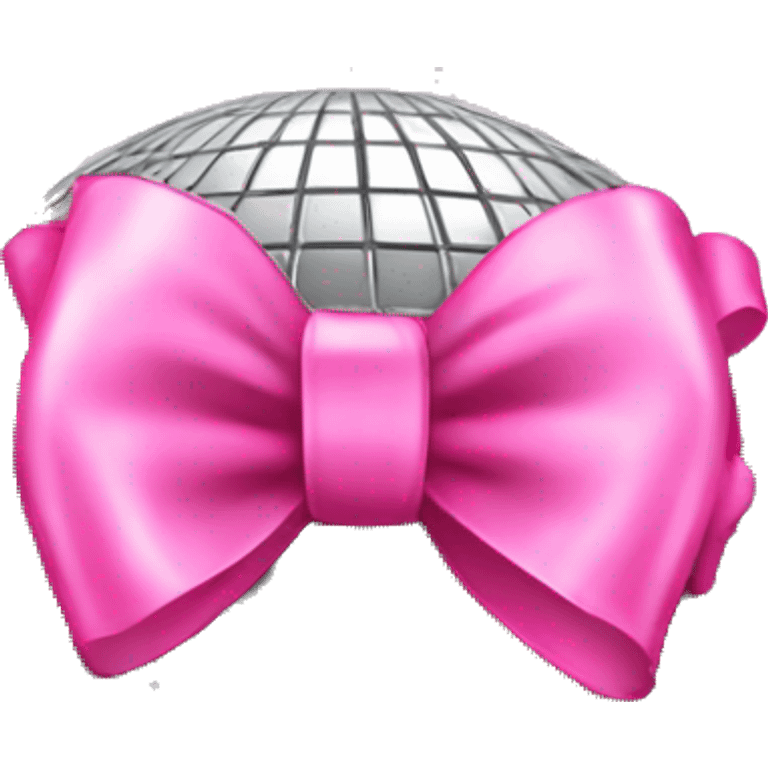 Discoball with pink bow emoji