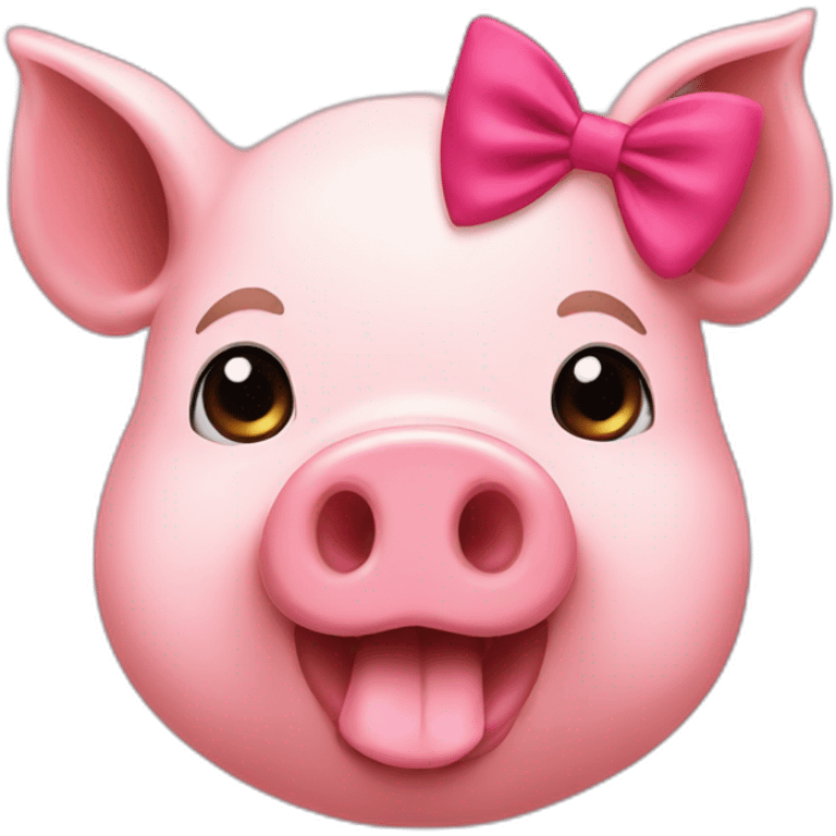 PiG wink with bow emoji