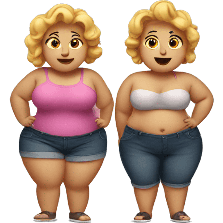 Two fat babes in love  emoji