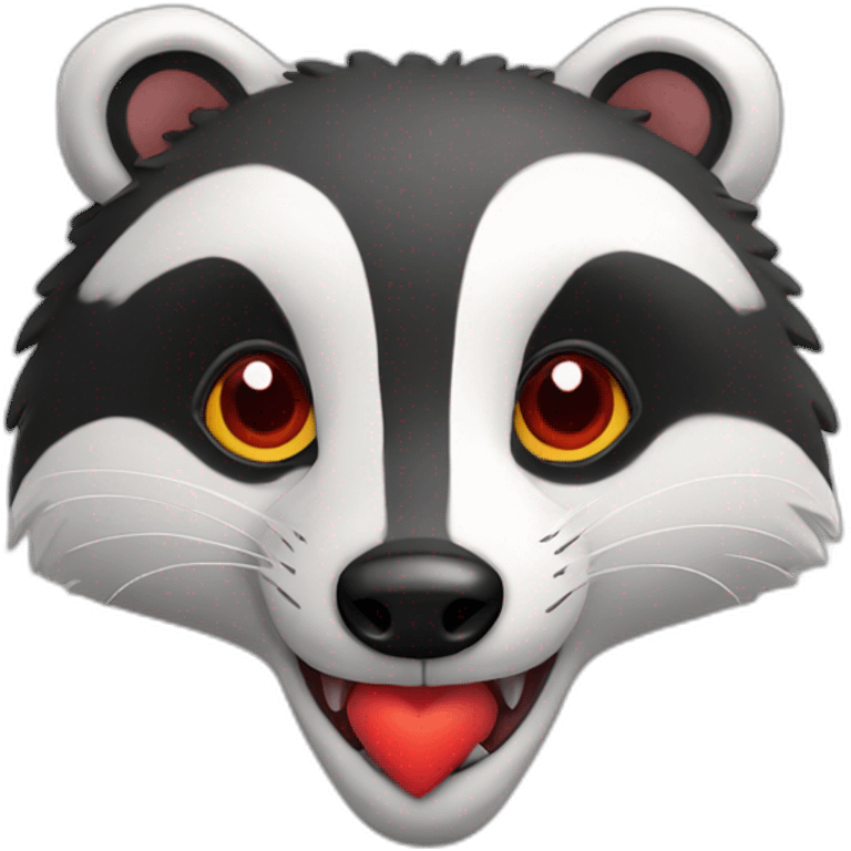 red heart eyed badger emoji