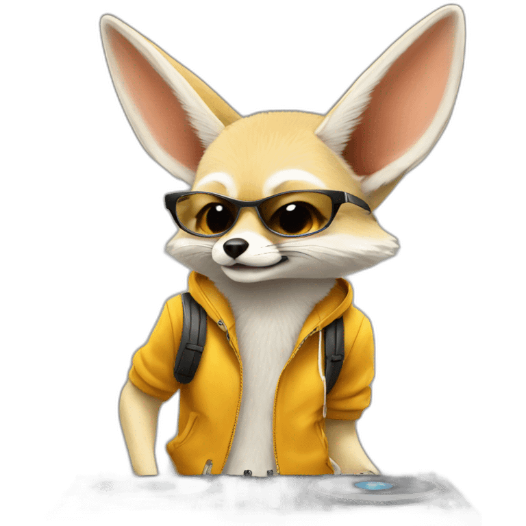 Fennec Fox as a DJ emoji