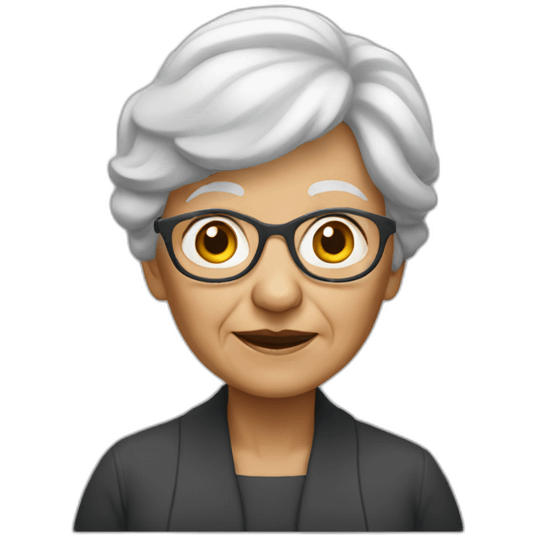 old woman in monochrome outfit emoji