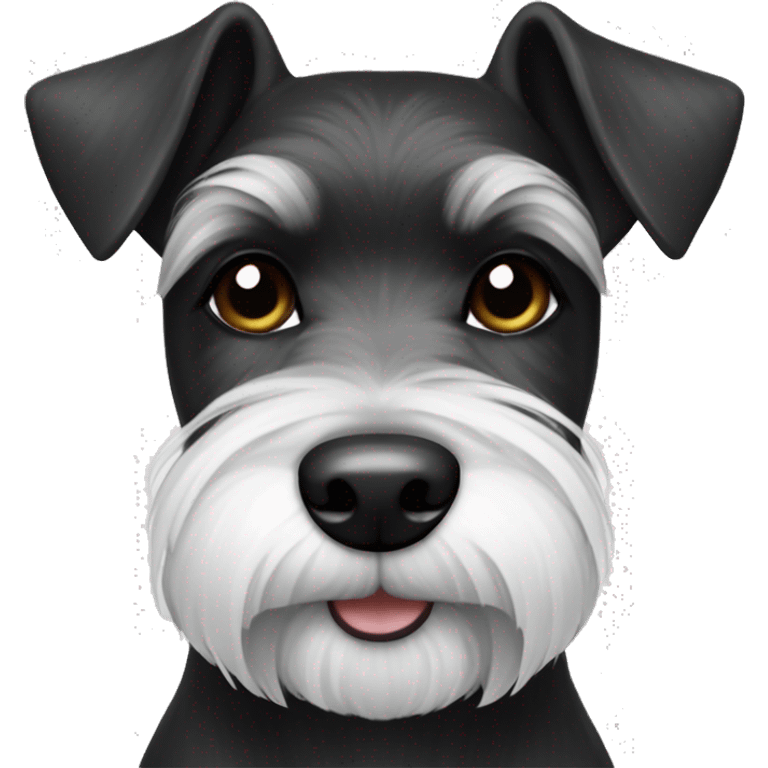 Mini schnauzer black & white emoji