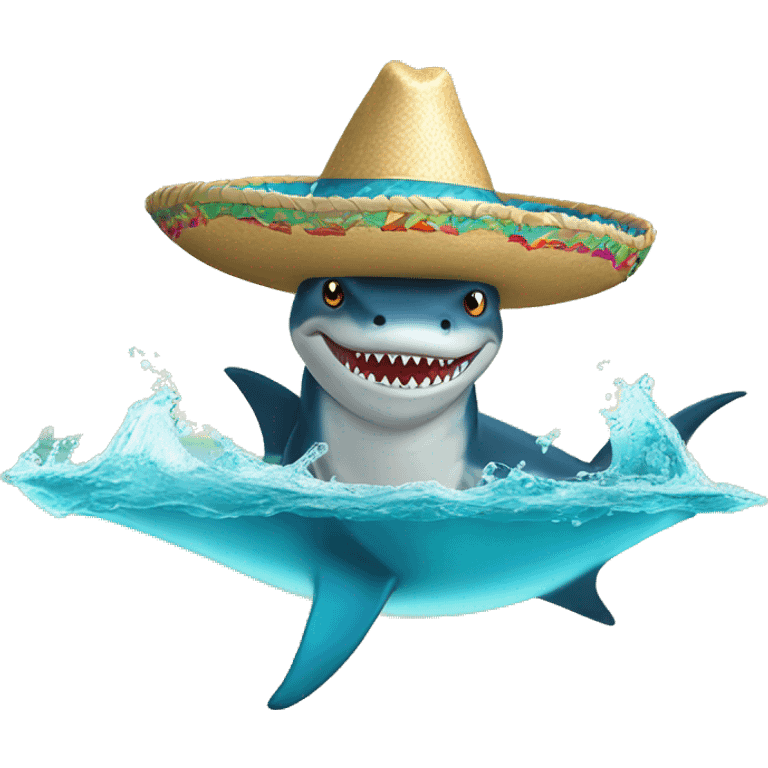 Tiburón con sombrero de copa emoji