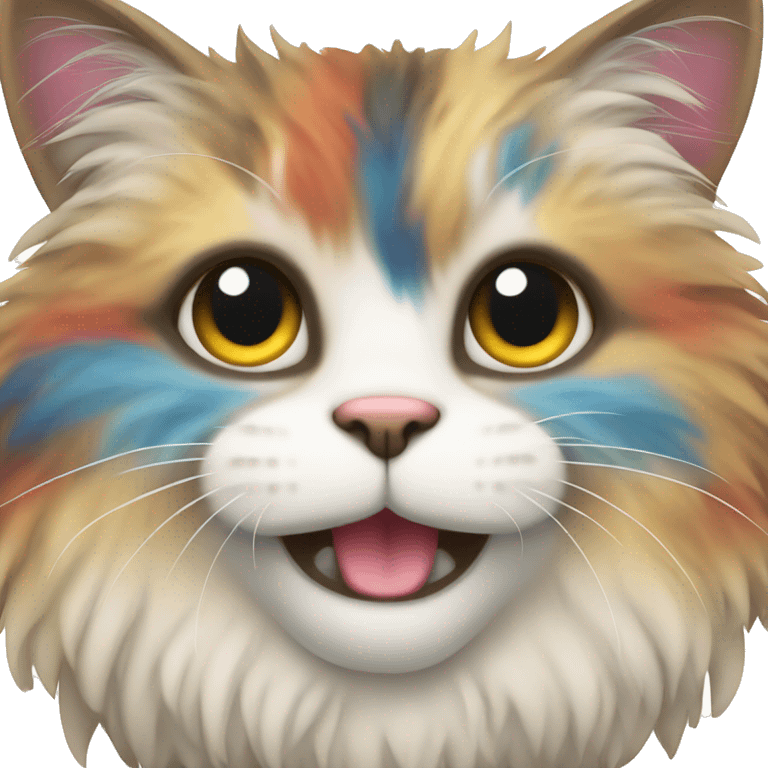 Fluffy multicolor cat  emoji