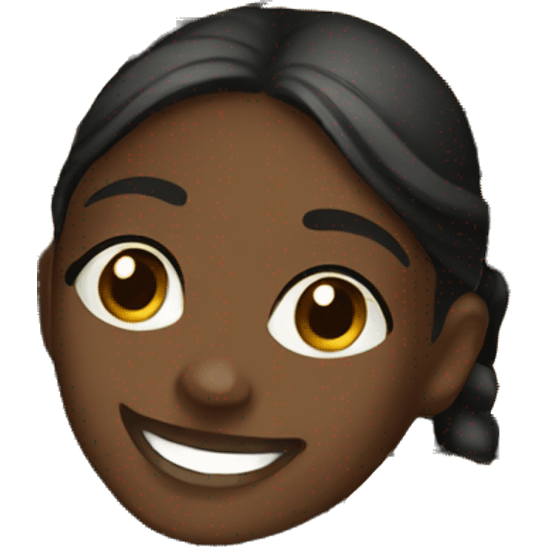 smiling girl on black background with pancakes emoji