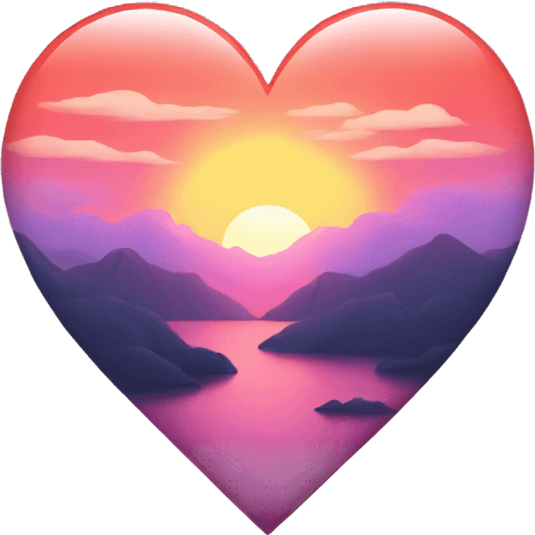  heart with sunset inside  emoji