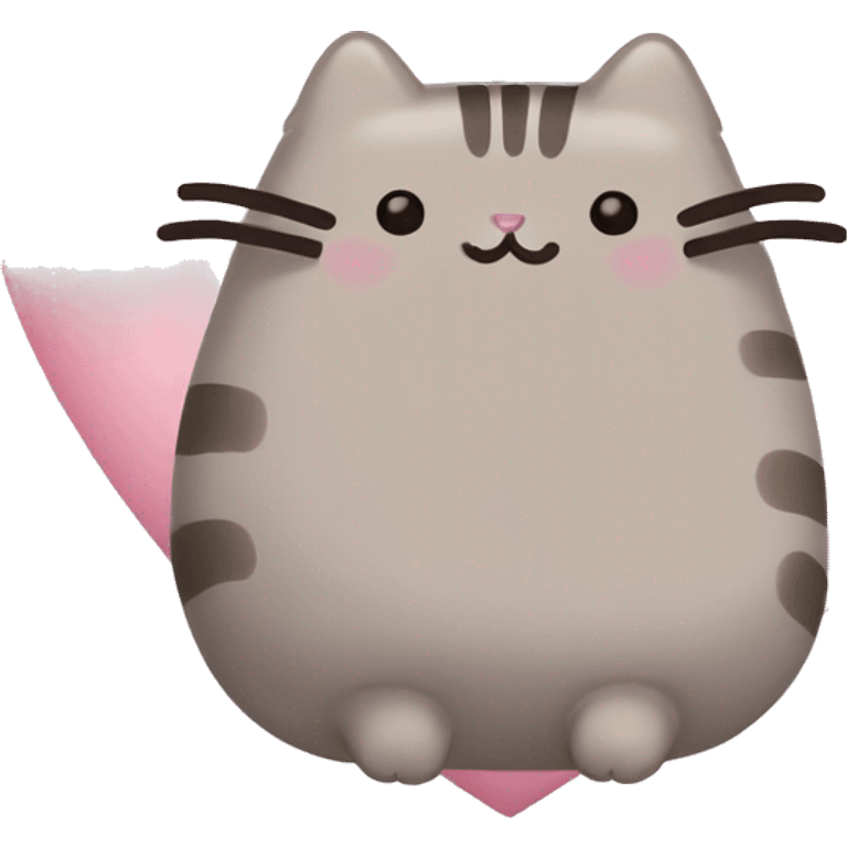 pusheen light pink heart emoji