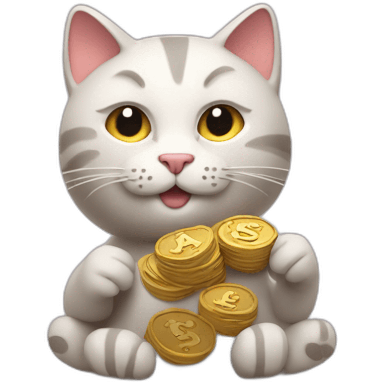 A million dollar cat with clay in thier hands emoji