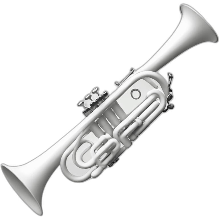 White colored trumpet emoji