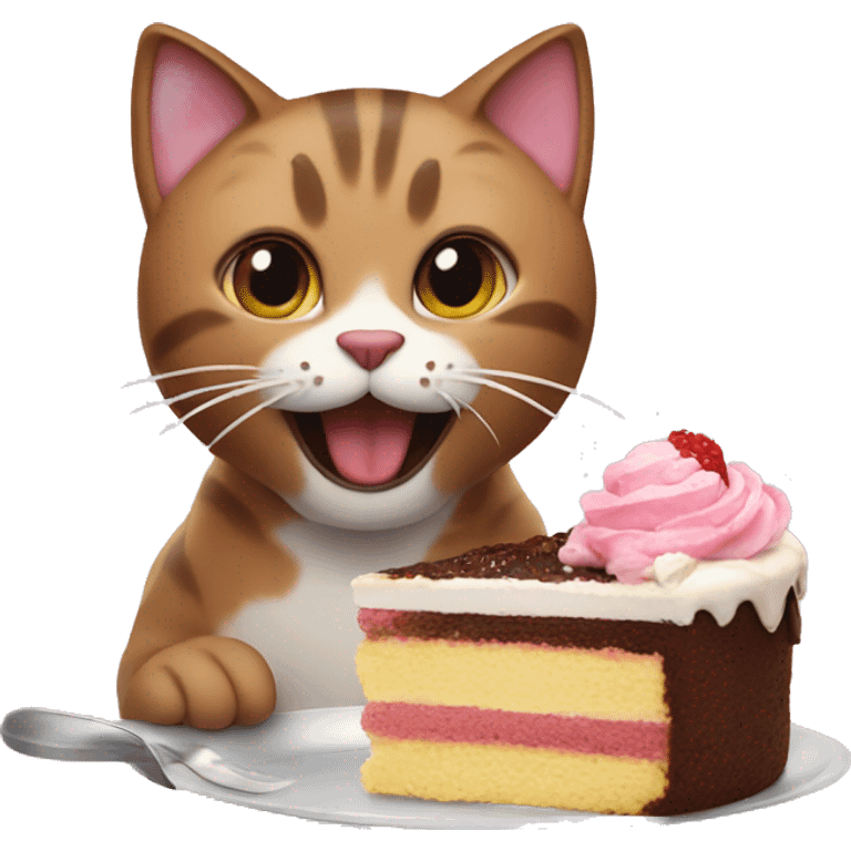 cat eating cake emoji