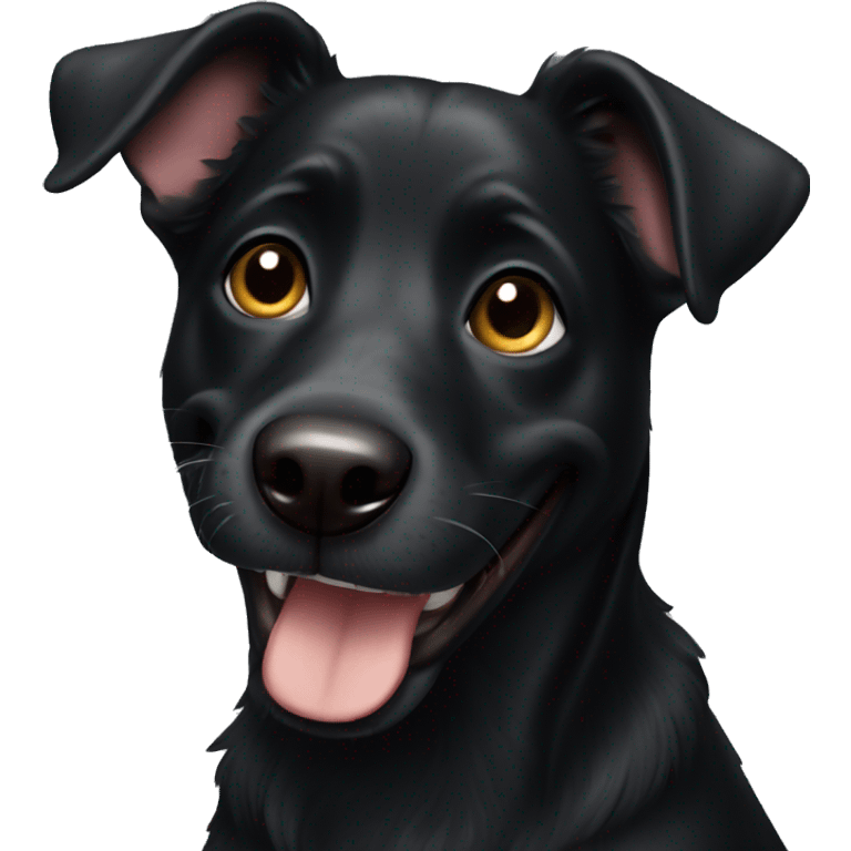 black dog smiling  emoji