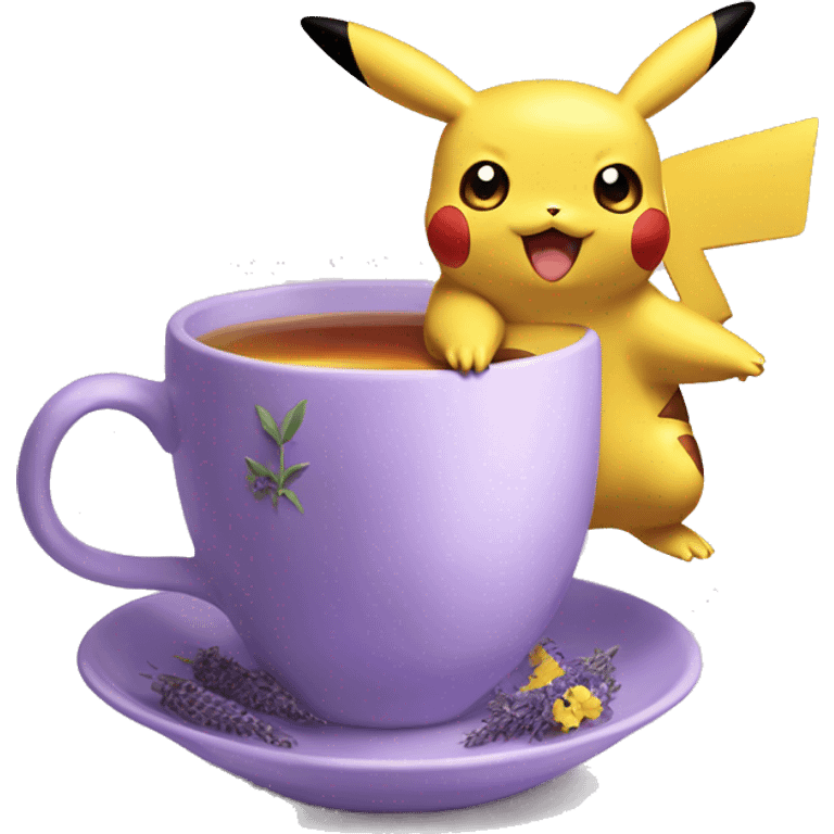 Pokémon Pikachu and Lavender Earl Grey Tea emoji