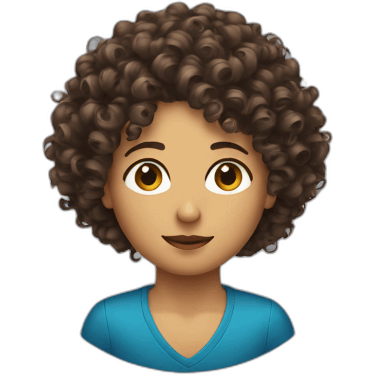 triangular arrangement of curly hair emoji