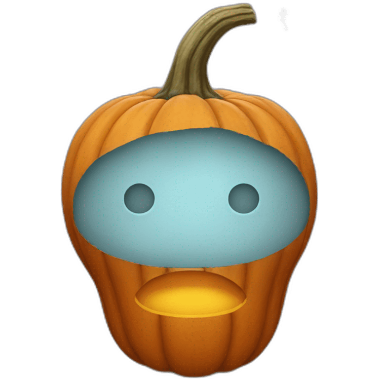 Pumpkin with humans head emoji