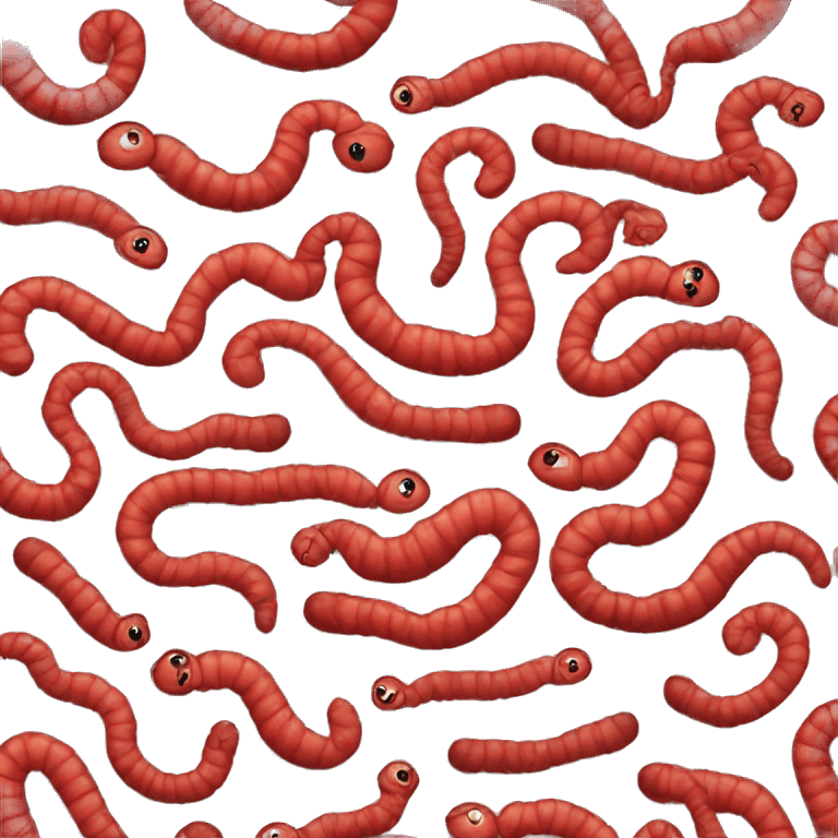 generate a red worm who looks like a W emoji