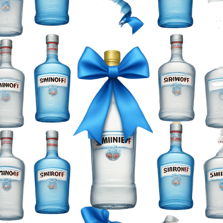 smirnoff vodka bottle with small blue bow on it emoji