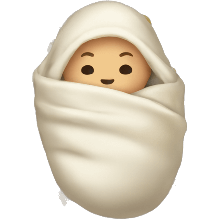 Swaddled baby burrito shaped emoji