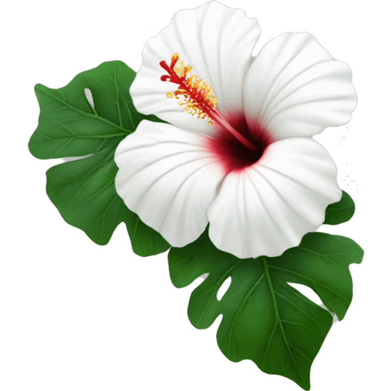 white hibiscus flower emoji