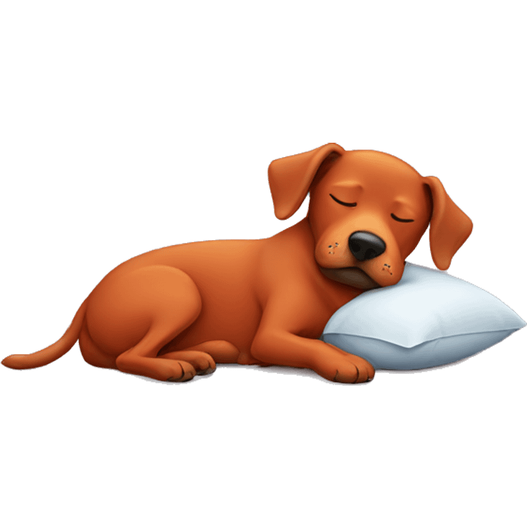 A red Dog sleeping emoji