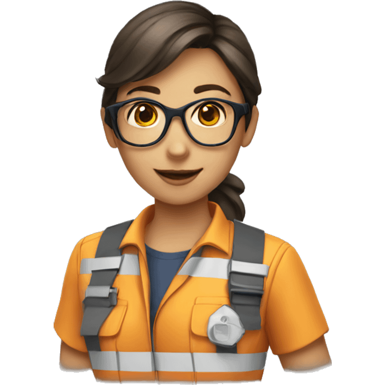 Safety girl with glasses emoji