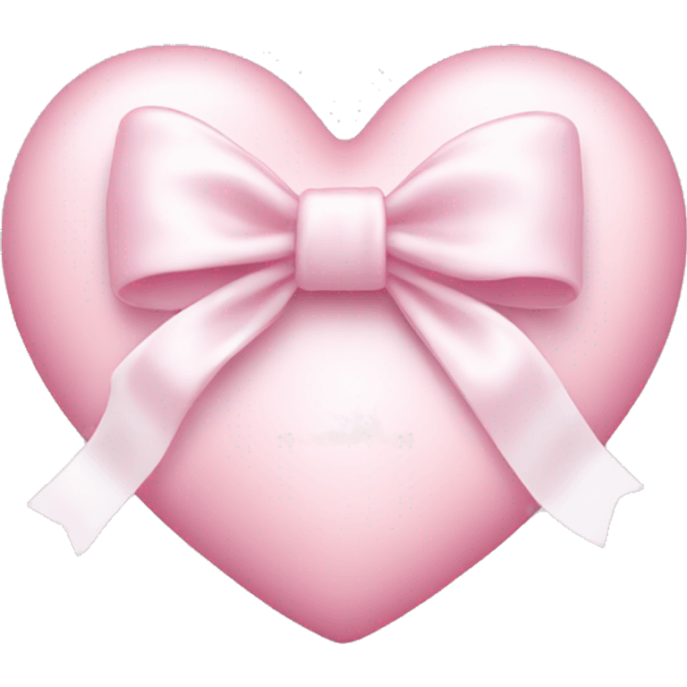 Baby pink heart with white bow  emoji