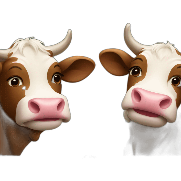 Three cute cows drinking wine emoji