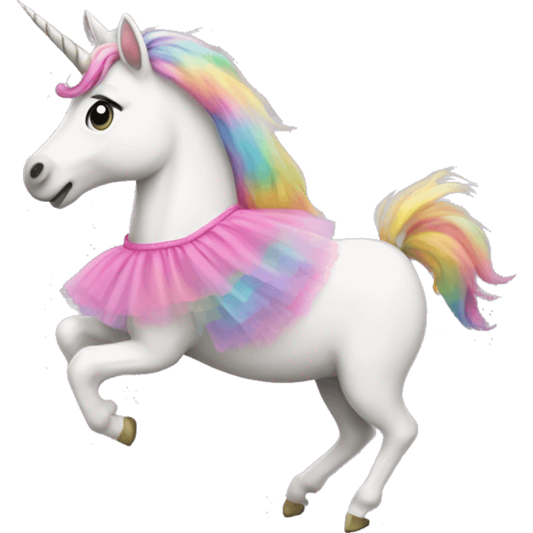 unicorn with a tutu skipping emoji