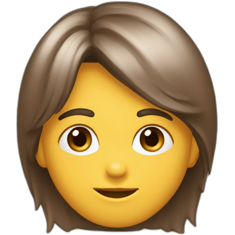 Garçon cheveux mi long marron lisse emoji