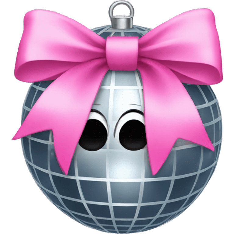 Disco ball with pink bow  emoji