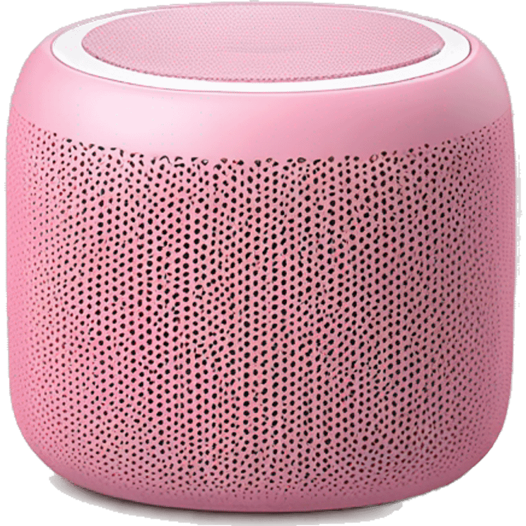 Realistic baby pink portable smart speaker isolated. emoji