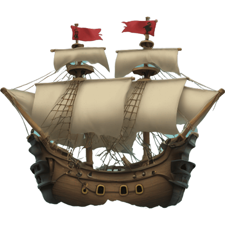 Two pirate ships facing each other  emoji