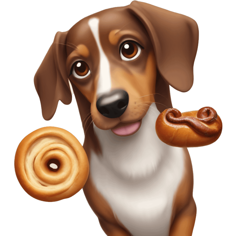 sausage dog and cinnamon roll emoji